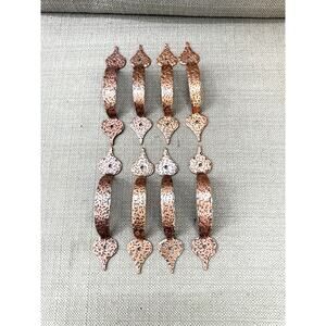8-NOS Metal Hammered Copper Color DRAWER PULLS 5" Cabinet Door Handles